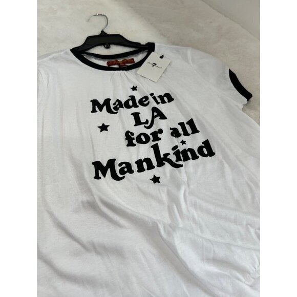 NWT 7 For All Mankind Girl’s Size XL Side Tie Ringer T-Shirt - Picture 11 of 12